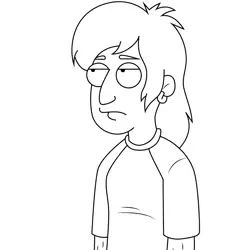 Glen Smith American Dad! Free Coloring Page for Kids