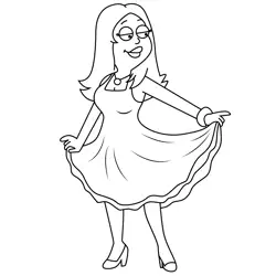 Happy Francine Smith American Dad! Free Coloring Page for Kids