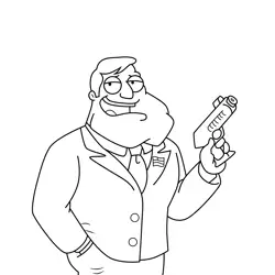 Stan Smith Holding Gun American Dad! Free Coloring Page for Kids