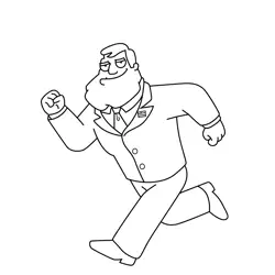 Stan Smith Running American Dad! Free Coloring Page for Kids