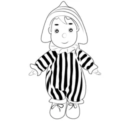 Andy Pandy Cute Doll Free Coloring Page for Kids