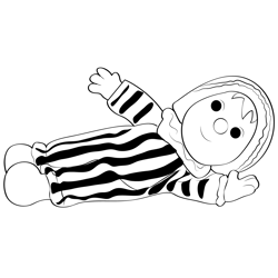 Andy Pandy Sleeping On Floor Free Coloring Page for Kids
