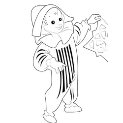 Andy Pandy Smiling Free Coloring Page for Kids