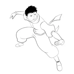 Aang Doing Karate Free Coloring Page for Kids
