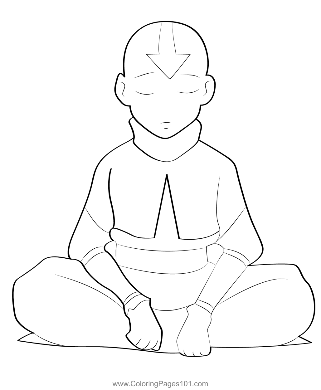 Aang Sitting In Meditation