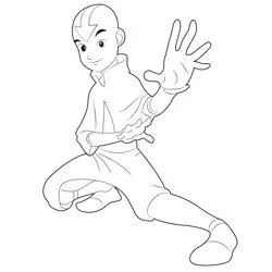 Action Aang Free Coloring Page for Kids