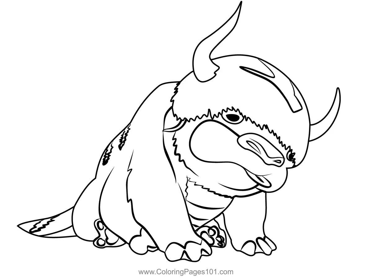 Appa From Avatar The Last Airbender Coloring Page for Kids - Free