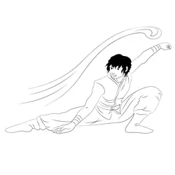 Avatar Water Bender Free Coloring Page for Kids