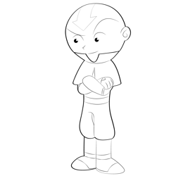 Cute Aang Free Coloring Page for Kids