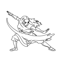 Katara From Avatar The Last Airbender Free Coloring Page for Kids