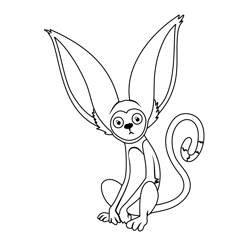 Momo From Avatar The Last Airbender Free Coloring Page for Kids