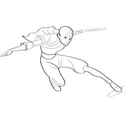 Running Aang Free Coloring Page for Kids
