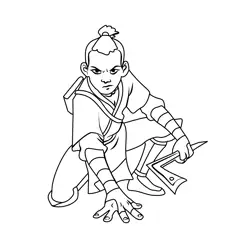 Sokka From Avatar The Last Airbender Free Coloring Page for Kids