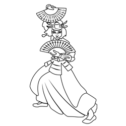 Suki From Avatar The Last Airbender Free Coloring Page for Kids