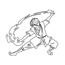 Zuko From Avatar The Last Airbender Free Coloring Page for Kids