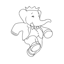 Babar 1 Free Coloring Page for Kids