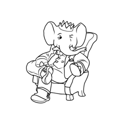 Babar 2 Free Coloring Page for Kids