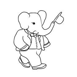 Babar 3 Free Coloring Page for Kids