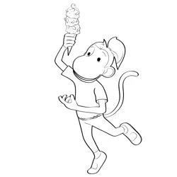 Chiku Having Ice Cream Free Coloring Page for Kids