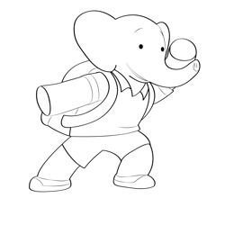 Going To School Badou Free Coloring Page for Kids