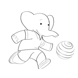 Playing Football Badou Free Coloring Page for Kids