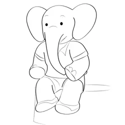 Sitting Babar Free Coloring Page for Kids