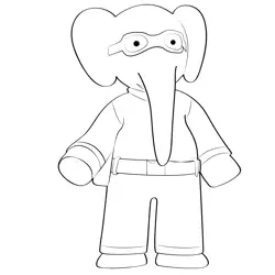 The Elephant Wear Goggles Free Coloring Page for Kids