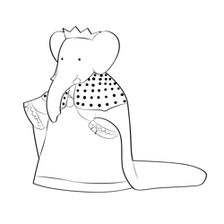 The Queen Elephant Free Coloring Page for Kids