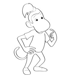 Thinking Chiku Free Coloring Page for Kids