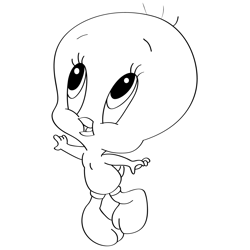 Baby Tweety Looking Up Free Coloring Page for Kids
