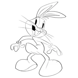 Bugs Bunny Looking Back Free Coloring Page for Kids