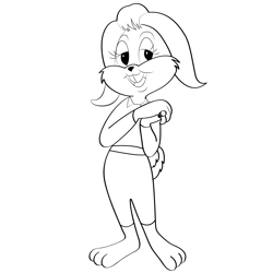 Cute Honey Bunny Free Coloring Page for Kids