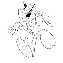Funny Lola Bunny Free Coloring Page for Kids