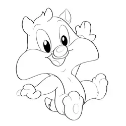 Happy Baby Lola Bunny Free Coloring Page for Kids