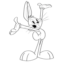 Happy Bugs Bunny Free Coloring Page for Kids