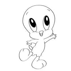 Happy Tweety Free Coloring Page for Kids