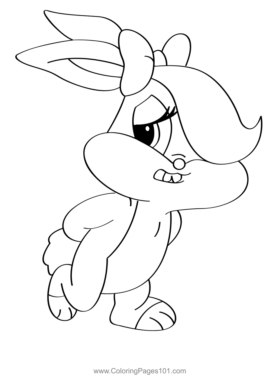 Sad Baby Lola Bunny Coloring Page for Kids - Free Baby Looney Tunes ...