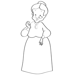 Smiling Granny Free Coloring Page for Kids
