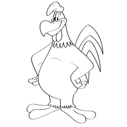 Standing Foghorn Leghorn Free Coloring Page for Kids