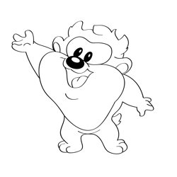 The Baby Tasmanian Taz Free Coloring Page for Kids