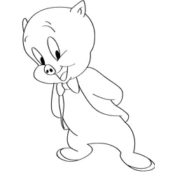 The Porky Pig Free Coloring Page for Kids