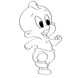 Walking Baby Elmer Free Coloring Page for Kids