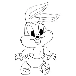Walking Baby Lola Bunny Free Coloring Page for Kids