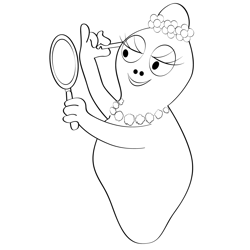 Barbabelle Doing Makeup Free Coloring Page for Kids