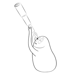 Barbapapa With Telescope Free Coloring Page for Kids