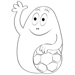 Football Player Barbapapa Free Coloring Page for Kids
