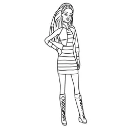 Summer From Barbie Life In The Dreamhouse Free Coloring Page for Kids
