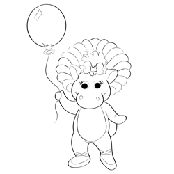 Baby Bop With Balloons Free Coloring Page for Kids
