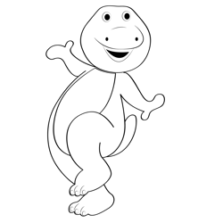 Barney Dance Free Coloring Page for Kids