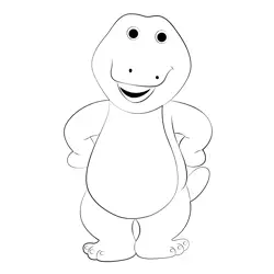 Barney Standing And Laughing Free Coloring Page for Kids